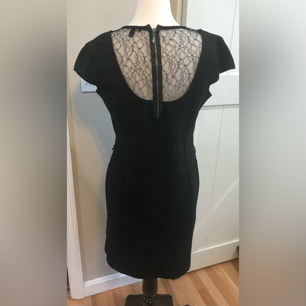 Jacob Classic Black Midi Dress With Lace - Picture 3 of 6